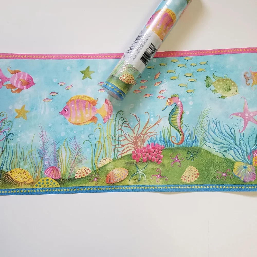 Wallpaper Border Flirty Fun Fishes Kids Bathroom